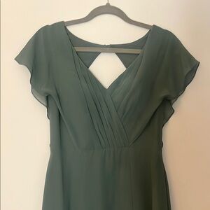 Azazie Backless Green Dress